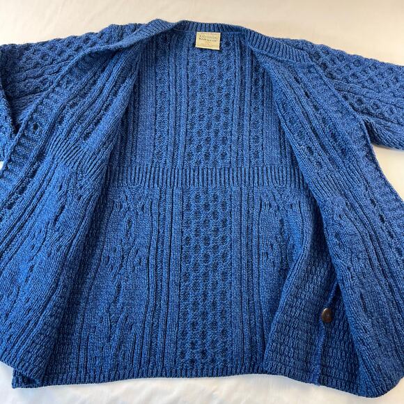 Kilronan Knitwear Sweater Women’s Blue 100% Merino Wool Cardigan size Large - Picture 6 of 7